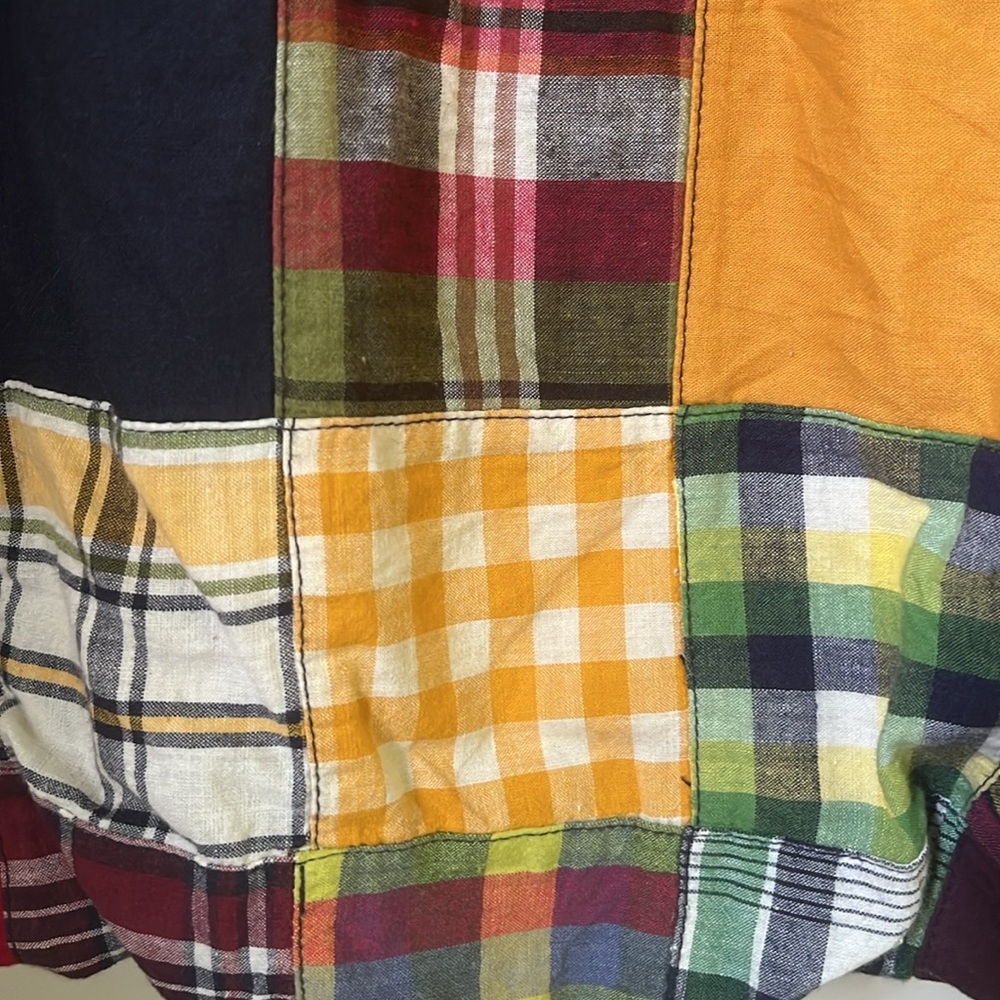 American Eagle Outfitters Bubble Skirt Madras Plaid Patchwork Size 2 - Picture 4 of 14